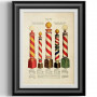 Affiche Style Vintage "5 Barber Poles"