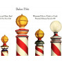 Affiche Style Vintage "5 Barber Poles"