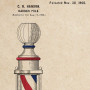 Affiche Style Vintage Brevet d'un "Barber Pole"