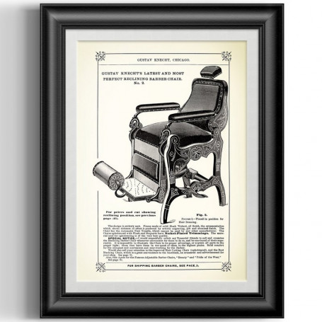 Affiche Style Vintage "Fauteuil de Barbier" pour Barbershop