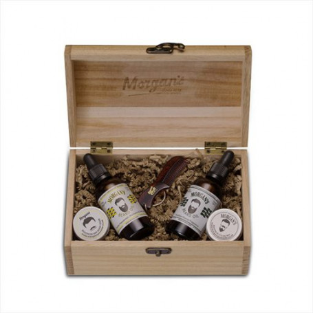 Coffret en Bois 5 Produits pour la Barbe - Morgan's