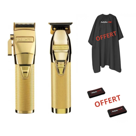 Pack Tondeuse de Finition Skeleton FX Gold 4Artists + Tondeuse de Coupe GOLD FX 4Artists + 1 Cape + 2 Grip OFFERT - BaBylissPro